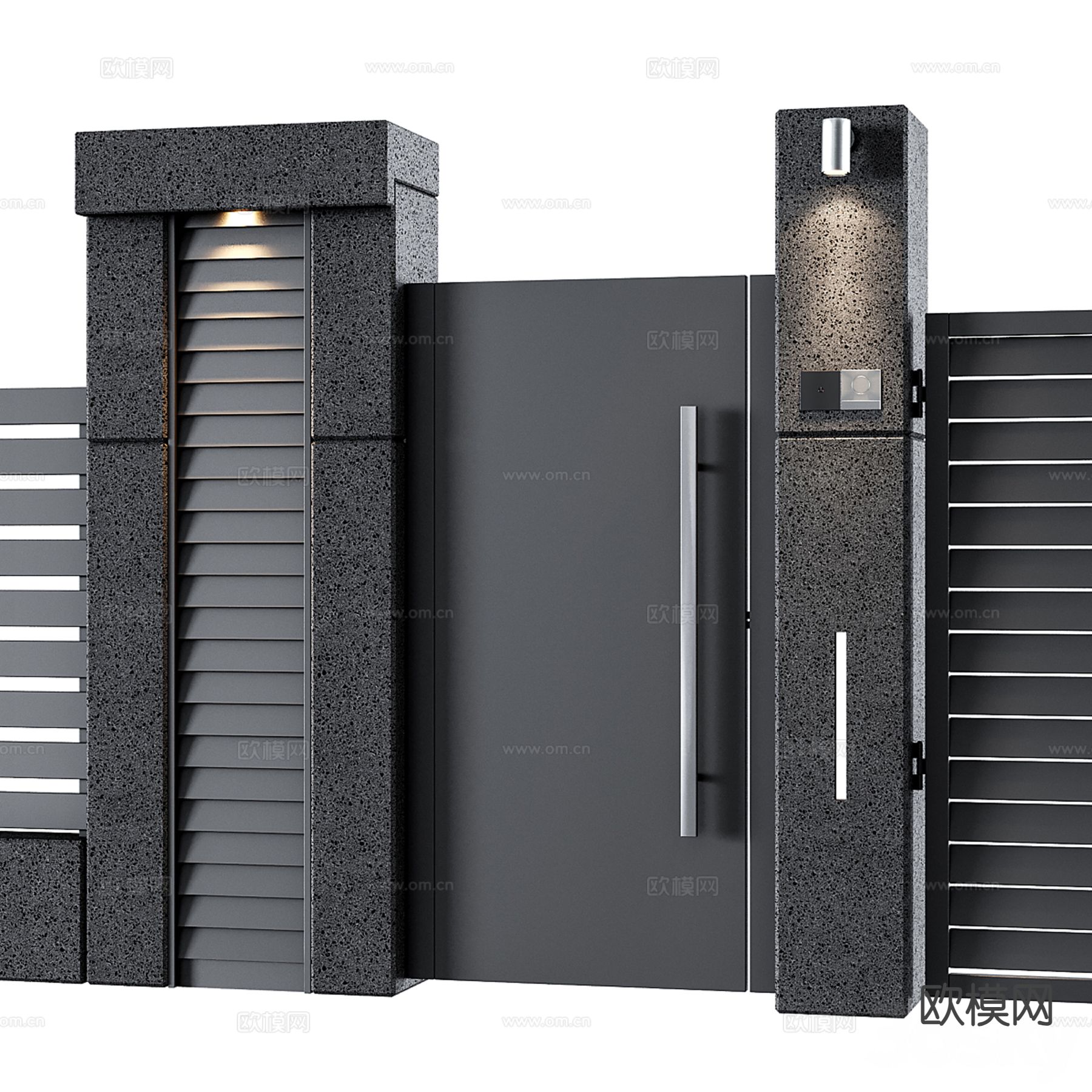 现代庭院铁门 别墅大门3d模型
