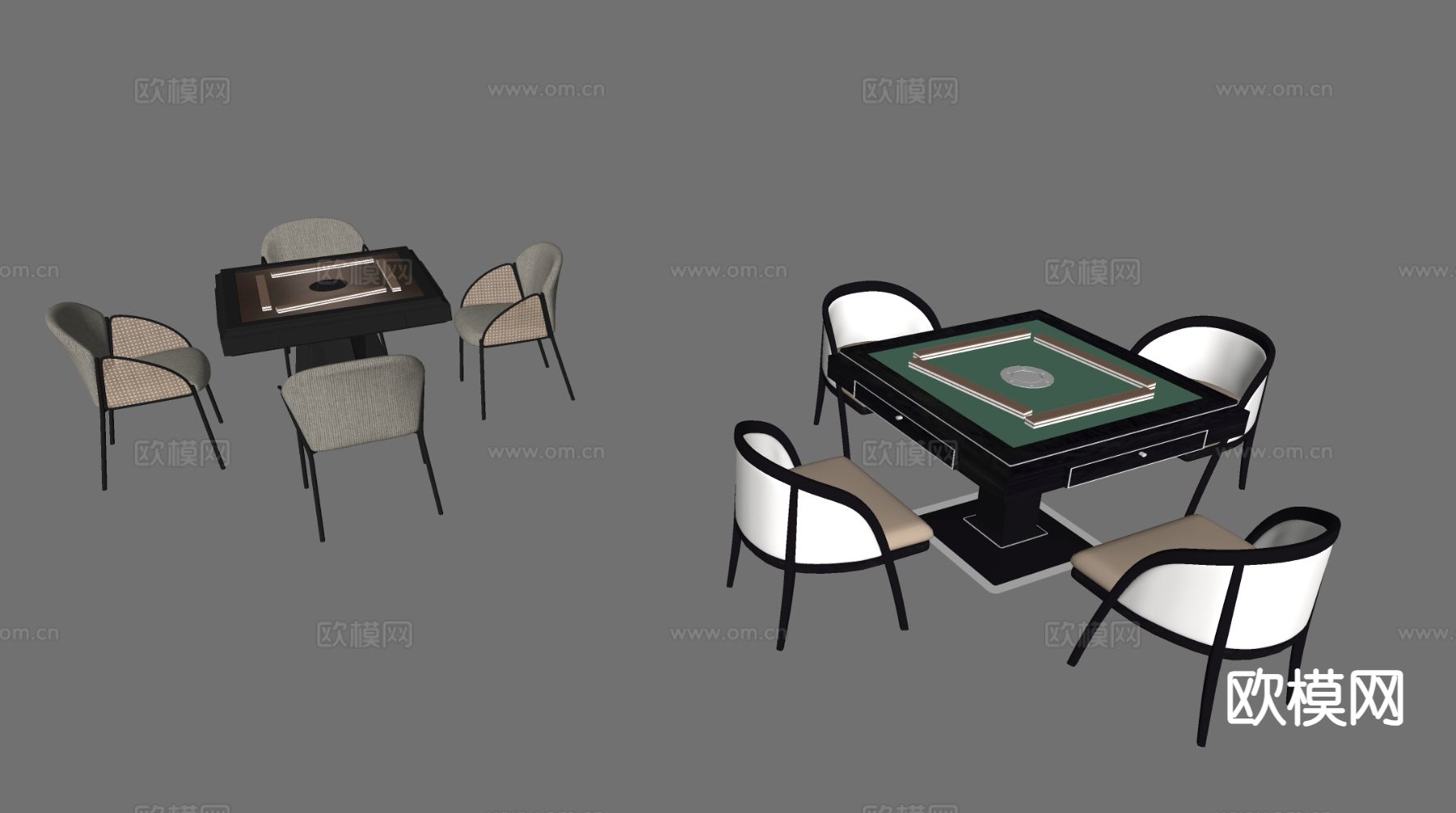 现代麻将桌su模型下载（渲染图1）