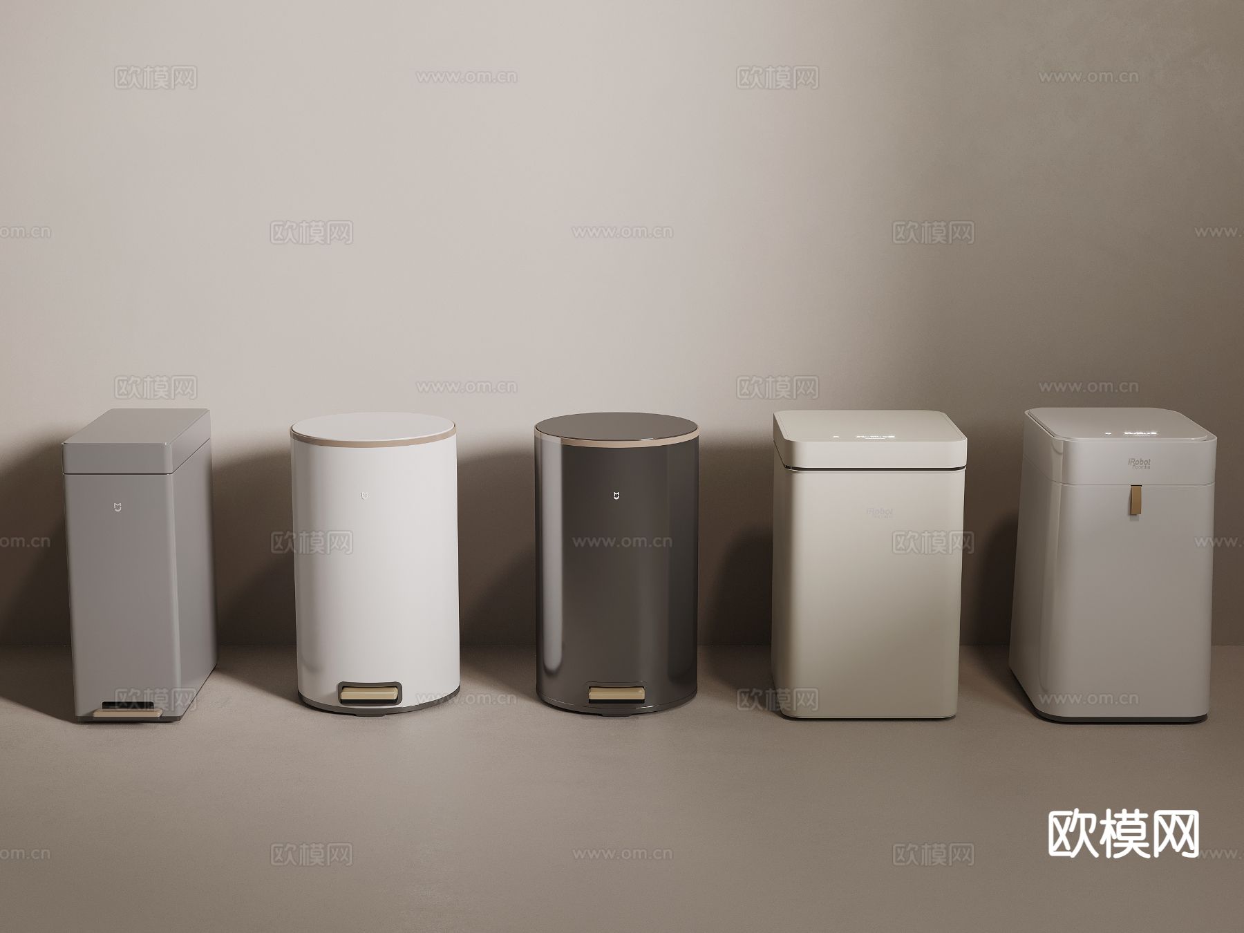 智能垃圾桶 家用垃圾桶su模型下载（渲染图2）