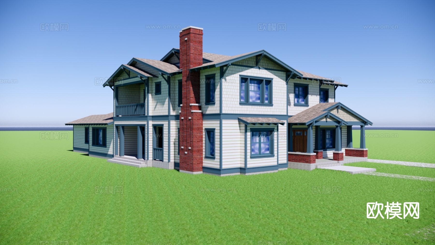 两层别墅su模型下载（渲染图2）