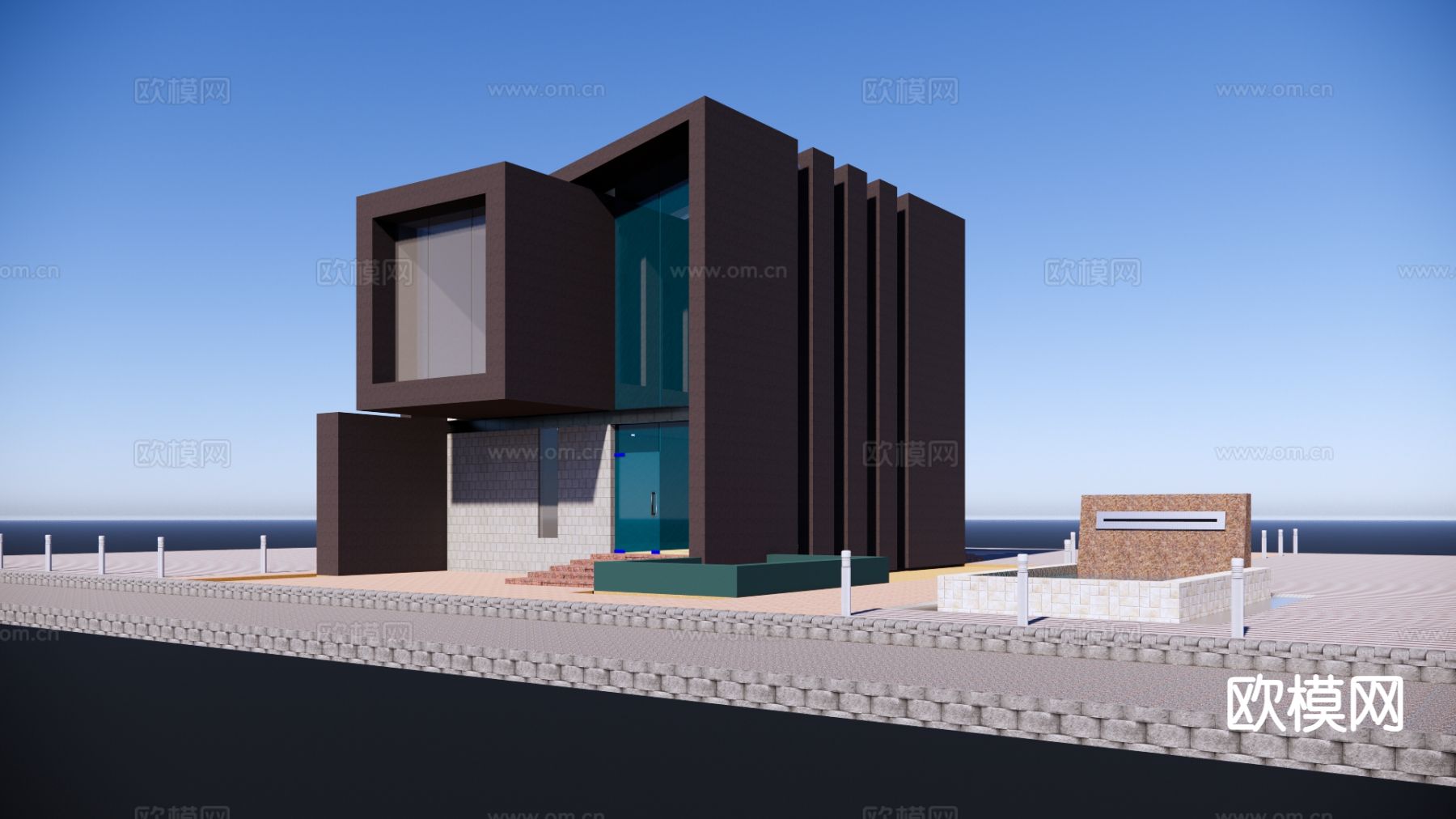 别墅外观su模型下载（渲染图3）