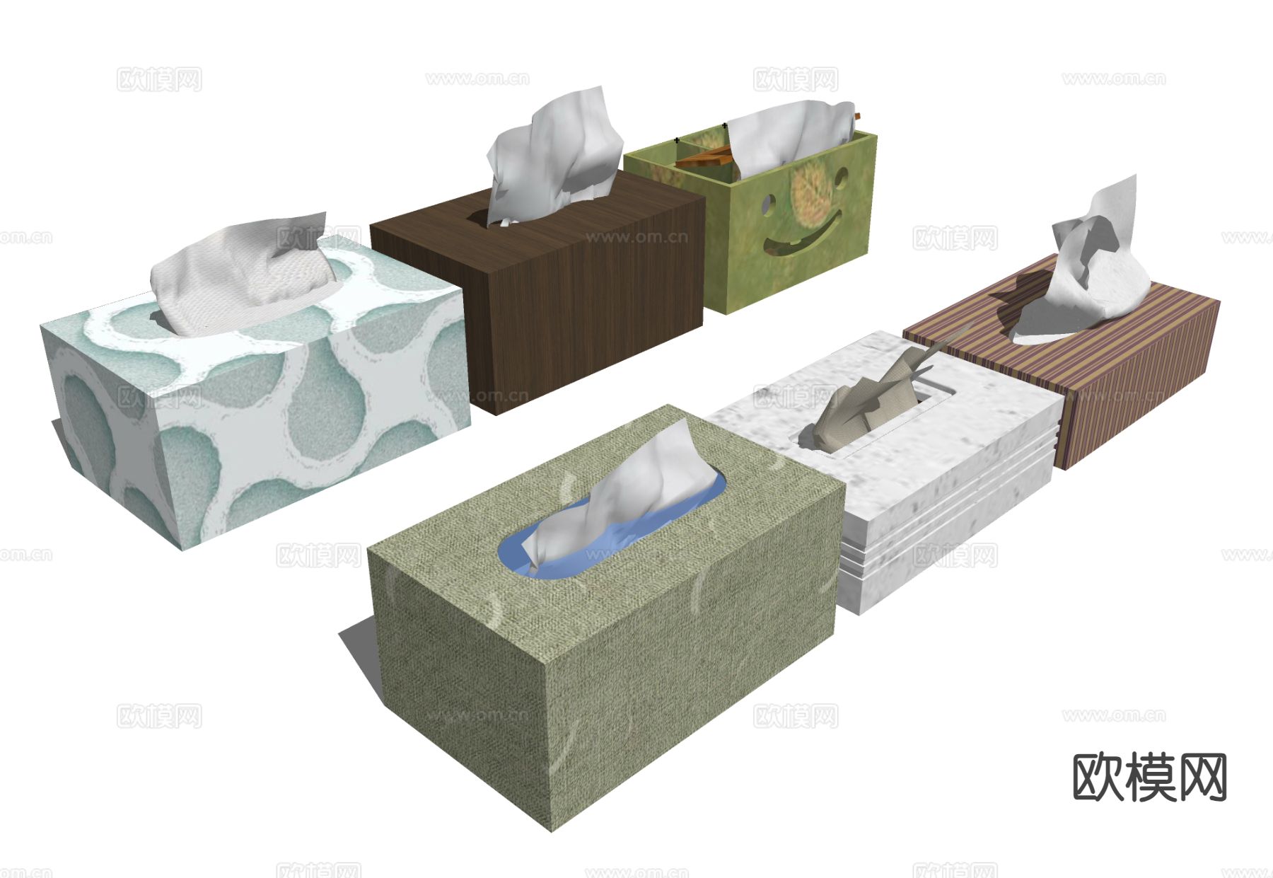 卫生纸盒 纸巾抽纸su模型下载（渲染图2）