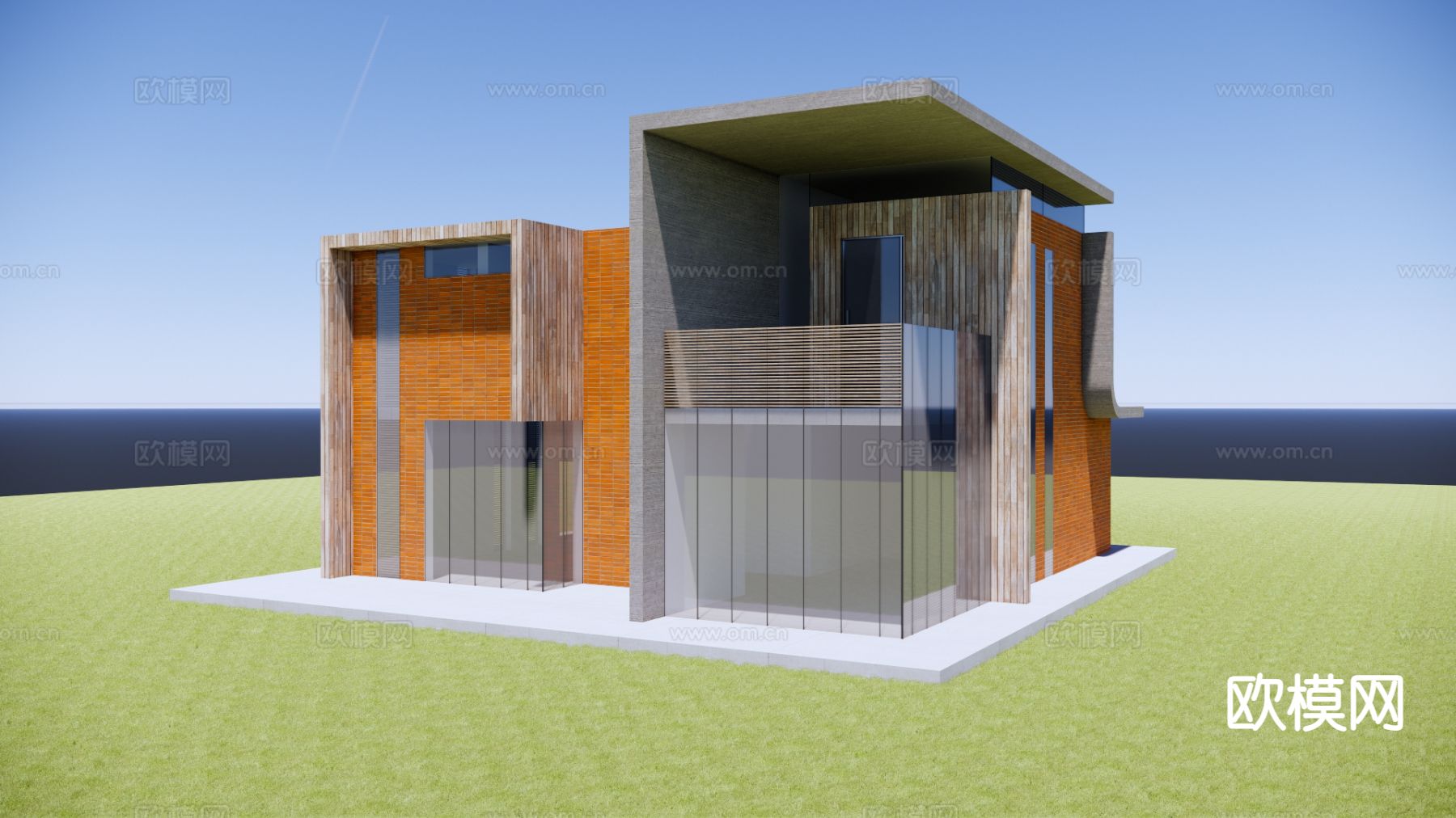 独栋别墅su模型下载（渲染图2）