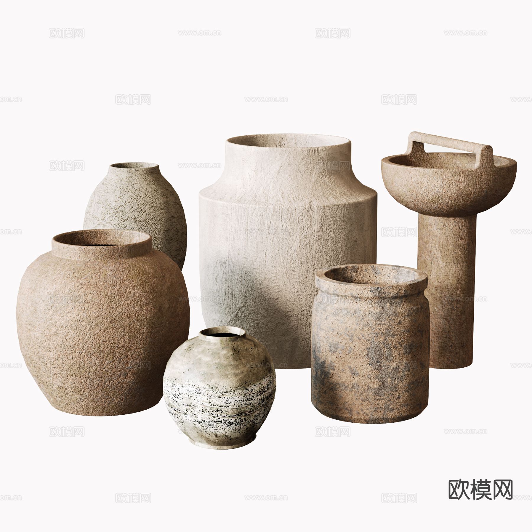侘寂陶罐 器皿 土陶 罐子su模型下载（渲染图2）