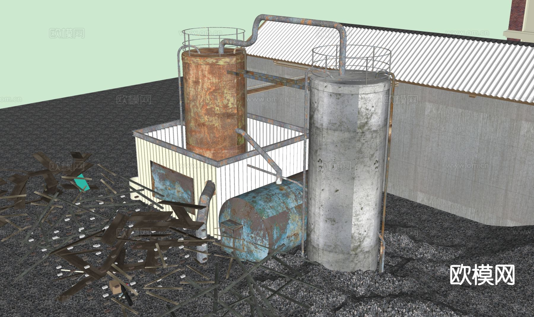 工业设备 机械设备su模型下载（渲染图1）