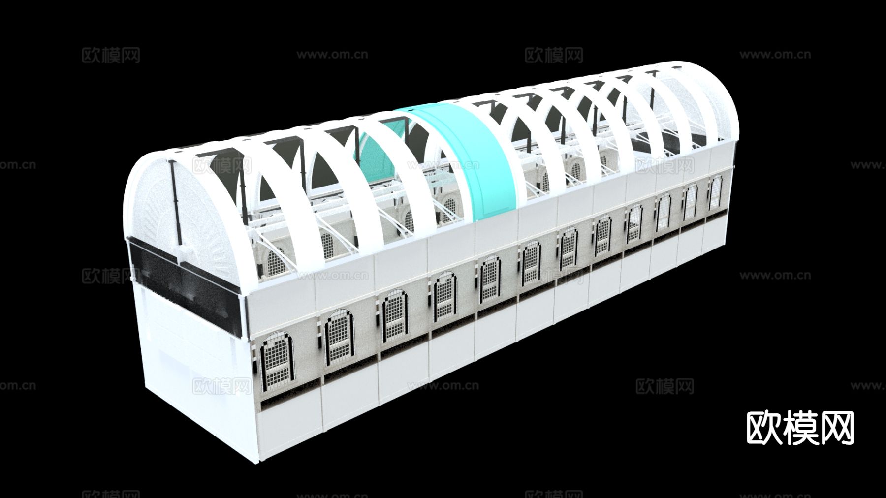 工业设备 工业大棚su模型下载（渲染图2）