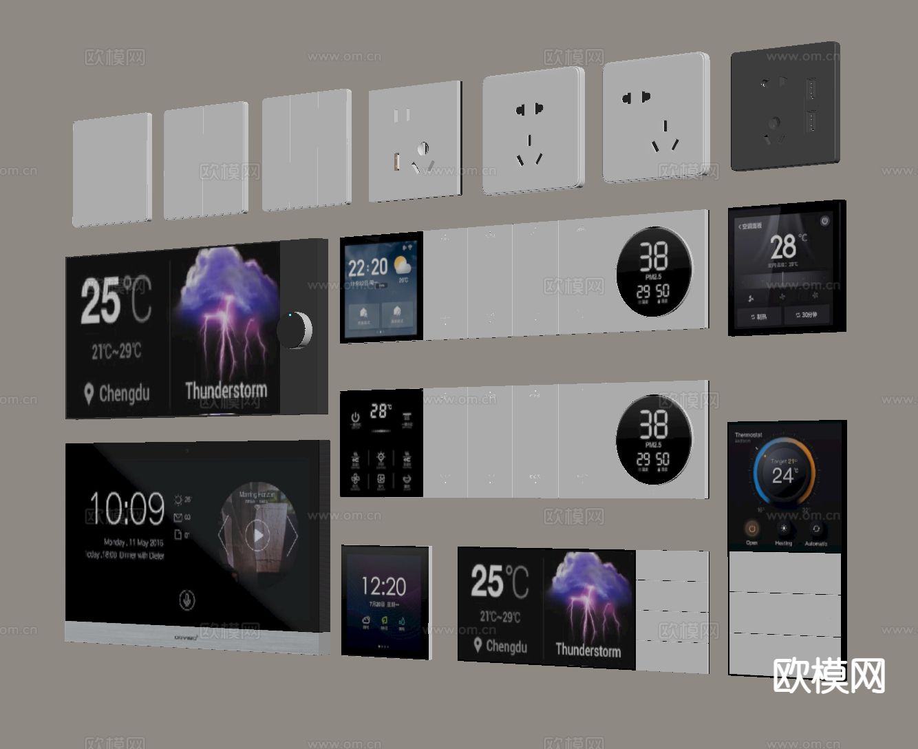 智能面板 可视面板 功能面板su模型下载（渲染图1）