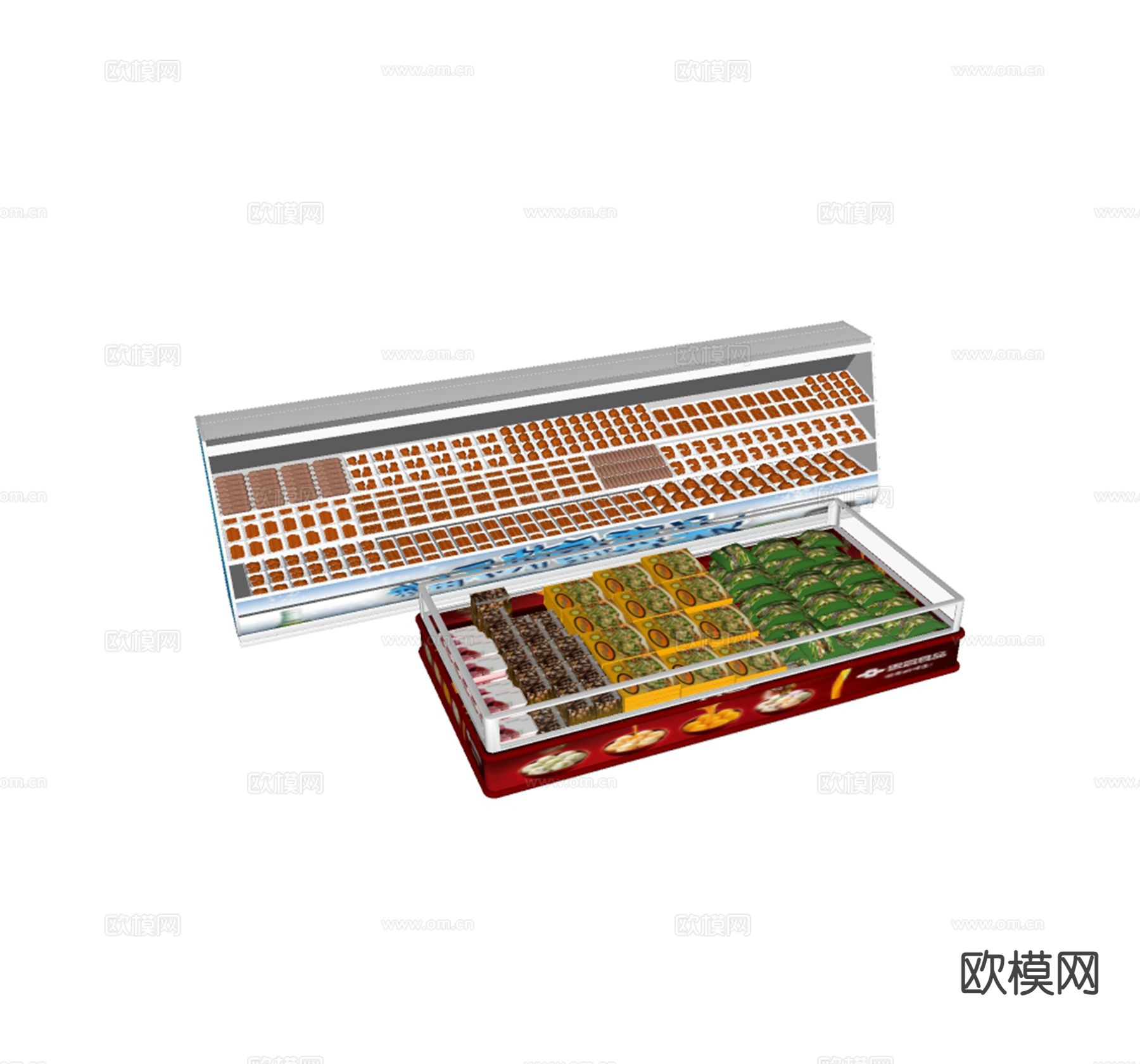 冷藏柜 冷冻 肉柜 保鲜柜su模型下载（渲染图1）