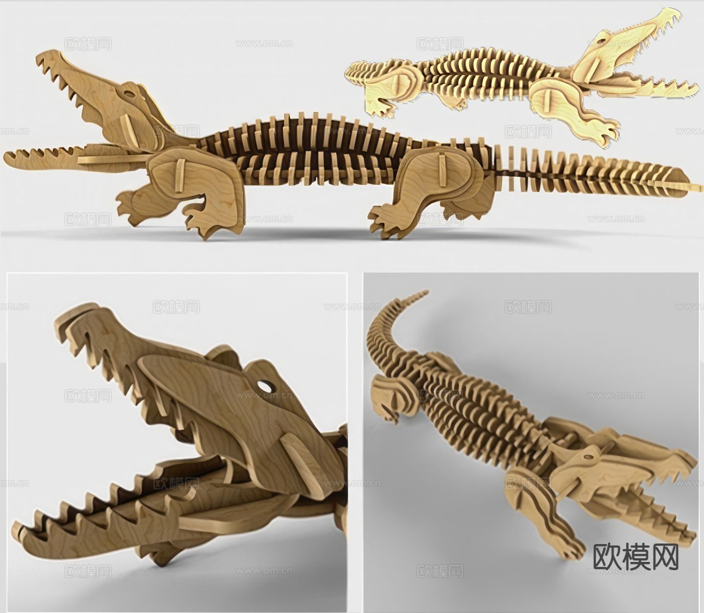 鳄鱼骨摆件 雕塑摆件3d模型