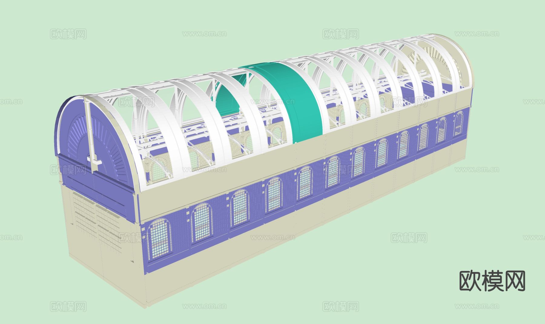 工业设备 工业大棚su模型下载（渲染图1）