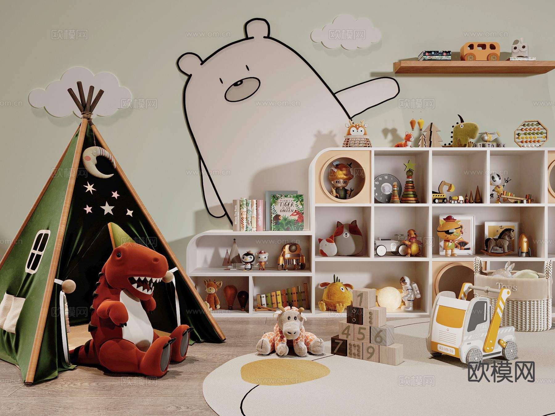 现代帐篷 玩具su模型下载（渲染图2）