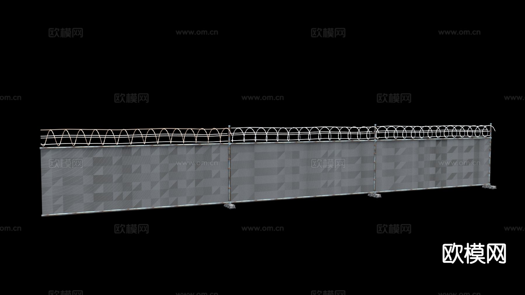 工业风栏杆 围栏 护栏 围挡su模型下载（渲染图2）