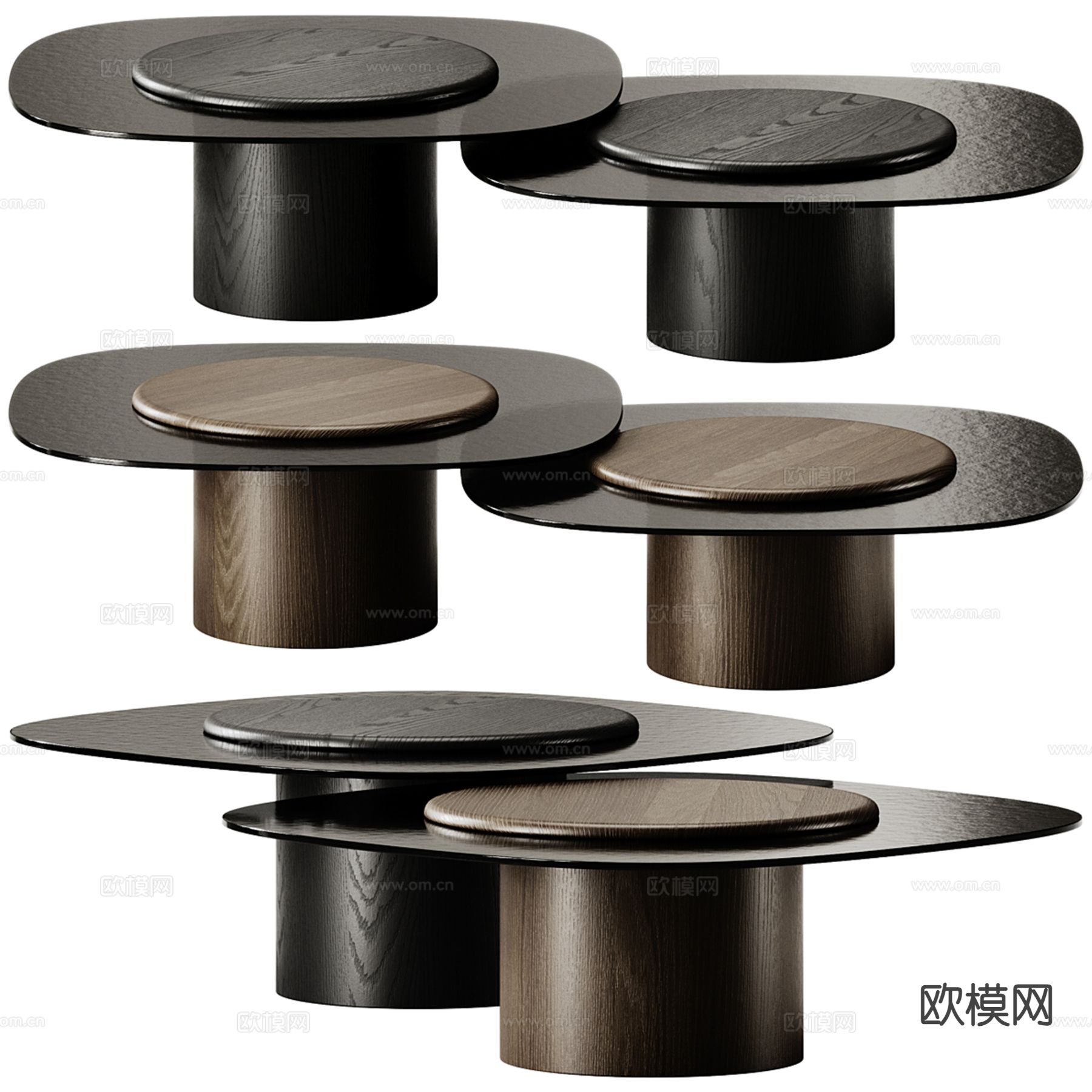 意式茶几 子母茶几su模型下载（渲染图4）