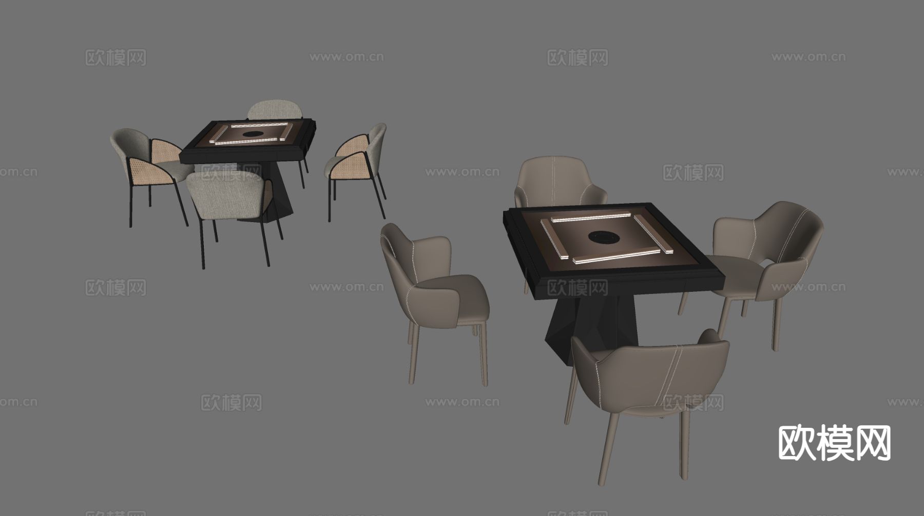 现代麻将桌su模型下载（渲染图1）