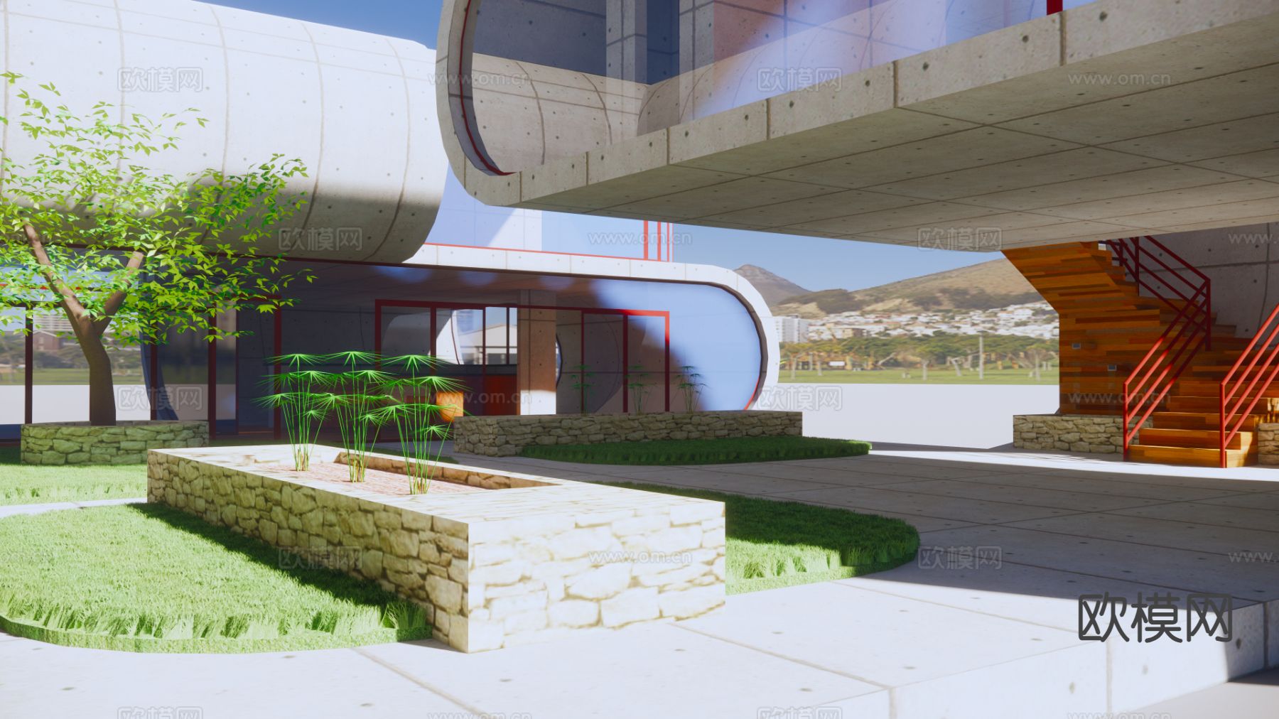 现代别墅su模型下载（渲染图4）