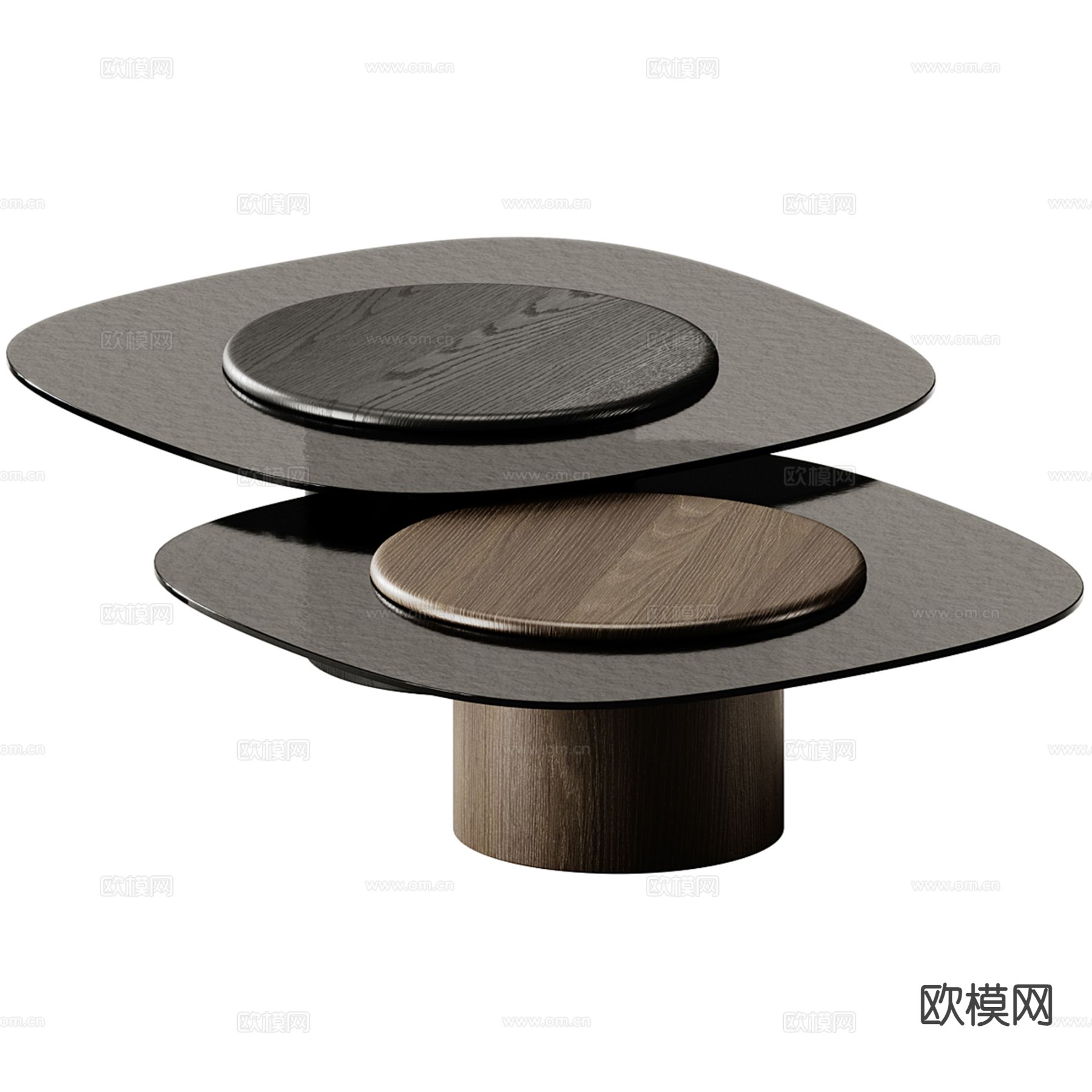 意式茶几 子母茶几su模型下载（渲染图2）