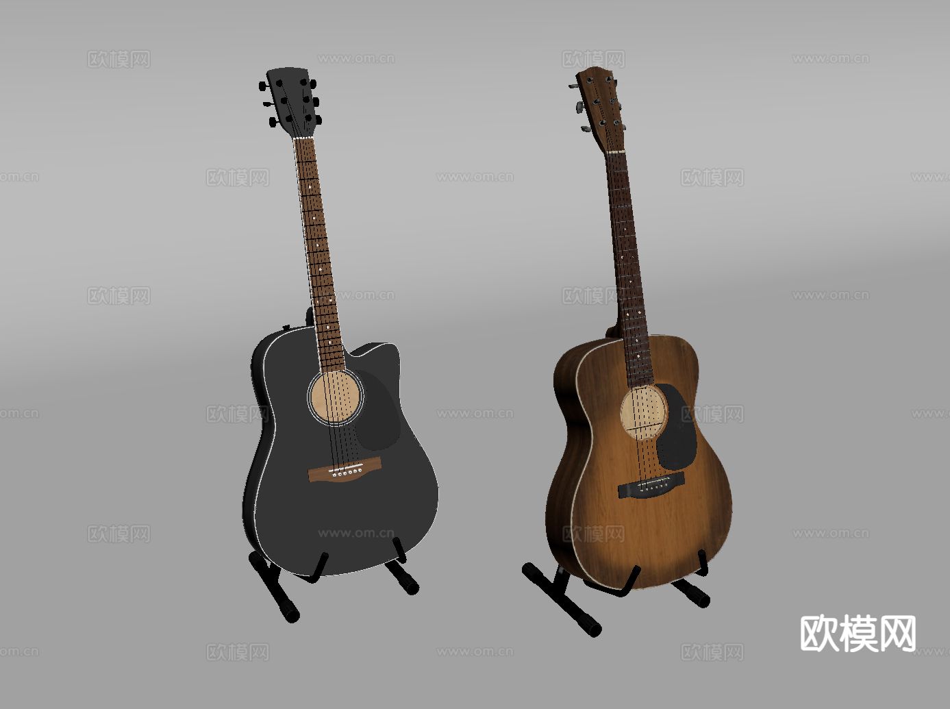 乐器 吉他su模型下载（渲染图1）