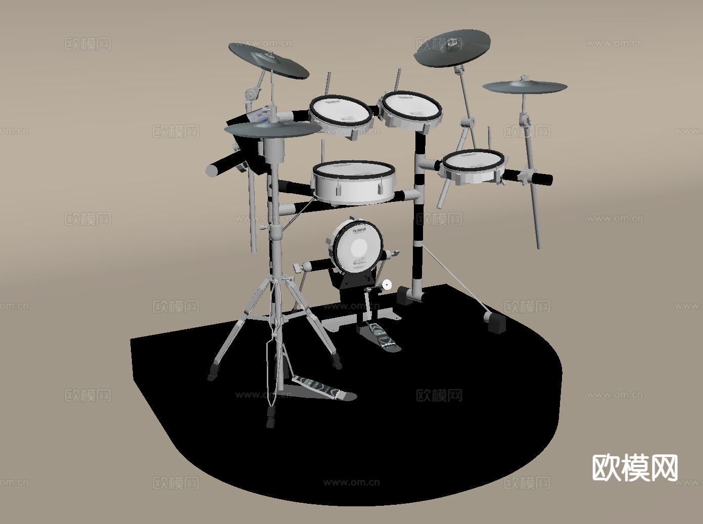 击打乐器 架子鼓su模型下载（渲染图1）