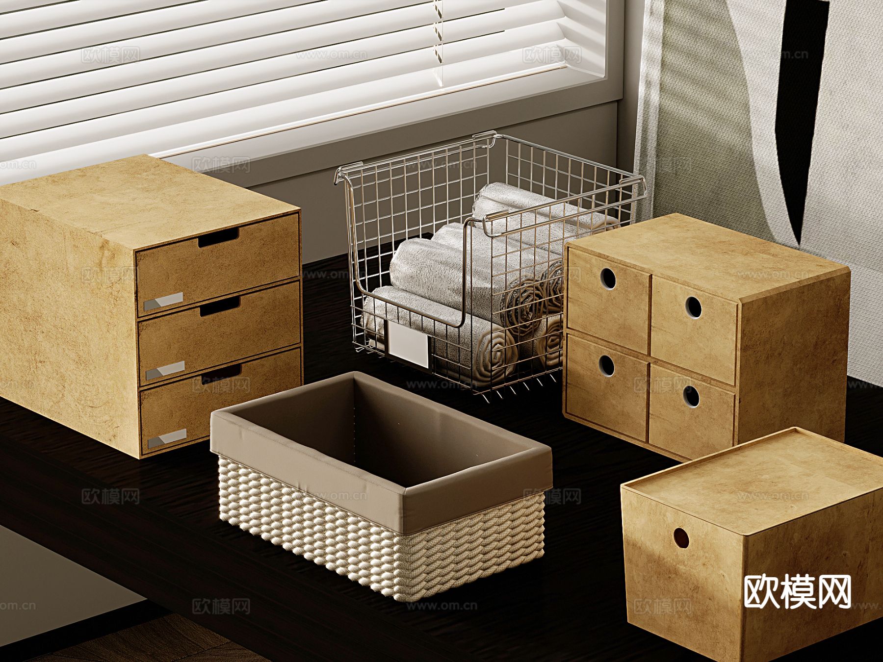 收纳盒子 收纳筐su模型下载（渲染图2）