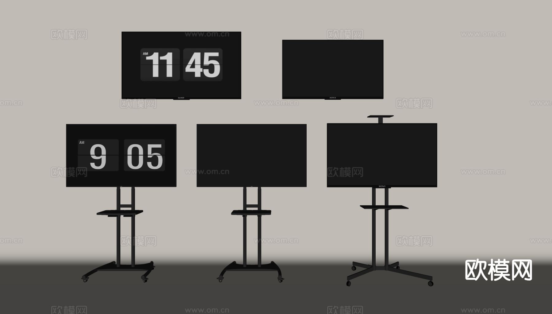 可移动电视 支架电视 会议电视su模型下载（渲染图1）