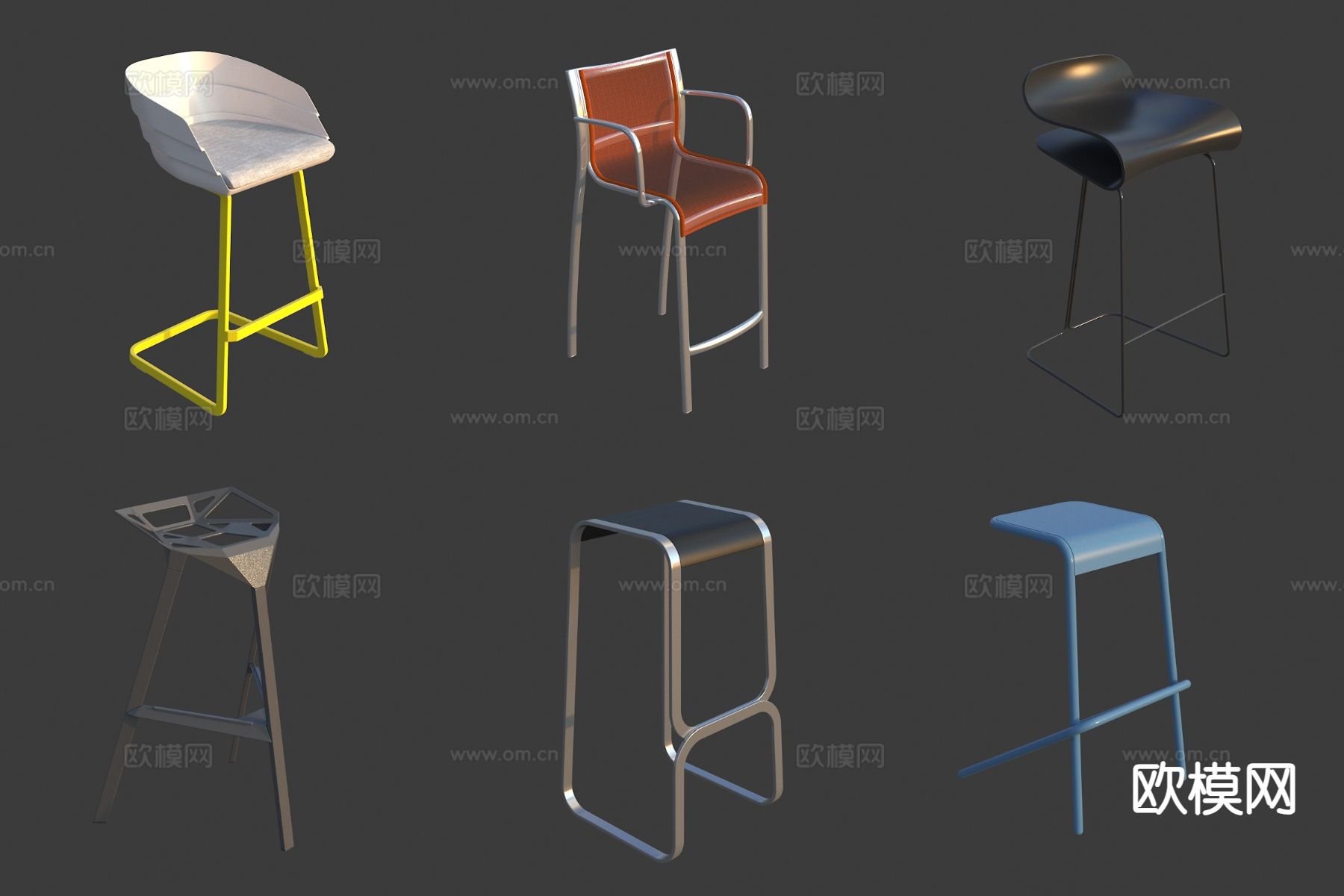 吧椅 凳子 座椅 吧凳 高脚凳3d模型下载
