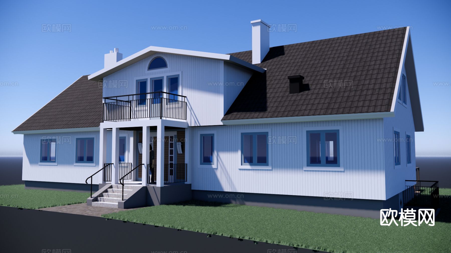 会所别墅su模型下载（渲染图2）