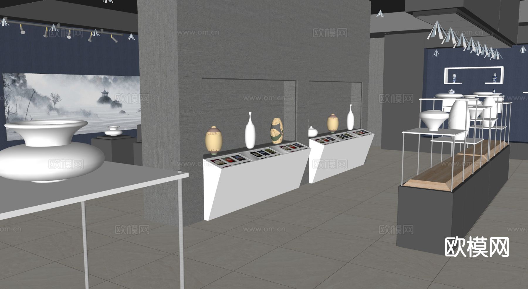 陶瓷博物馆 展览馆su模型下载（渲染图3）