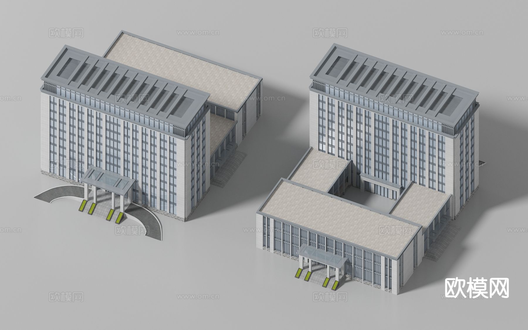 现代办公楼 综合楼 单体建筑 裙楼3d模型