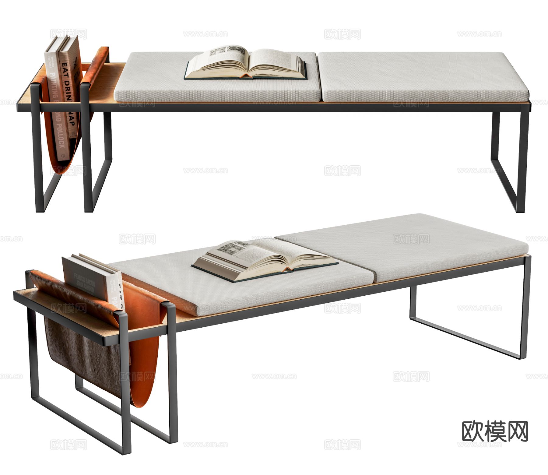 Ligne Roset 新中式长凳  沙发凳3d模型下载