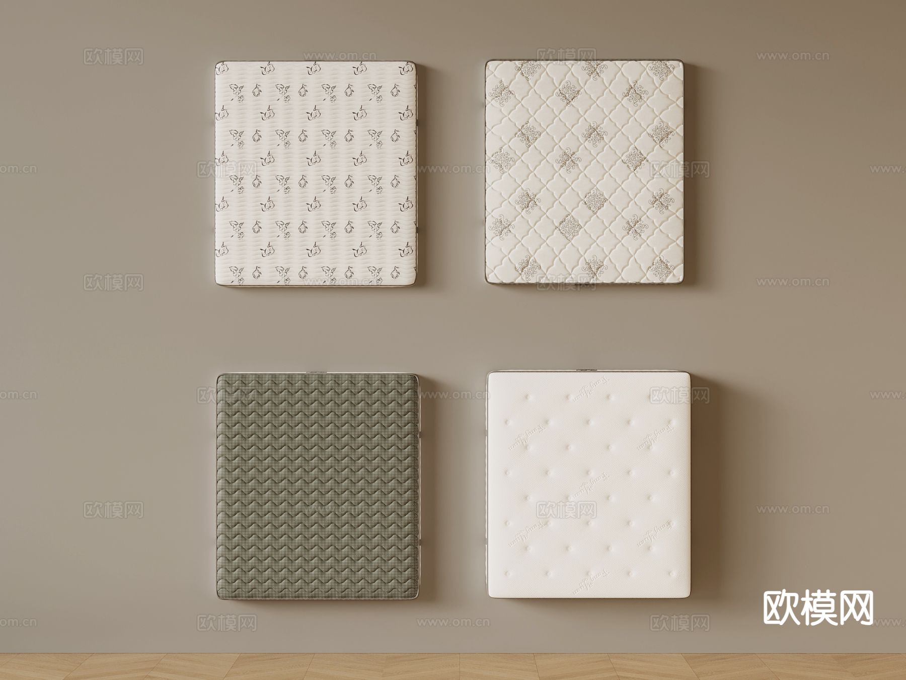 现代床垫su模型下载（渲染图2）