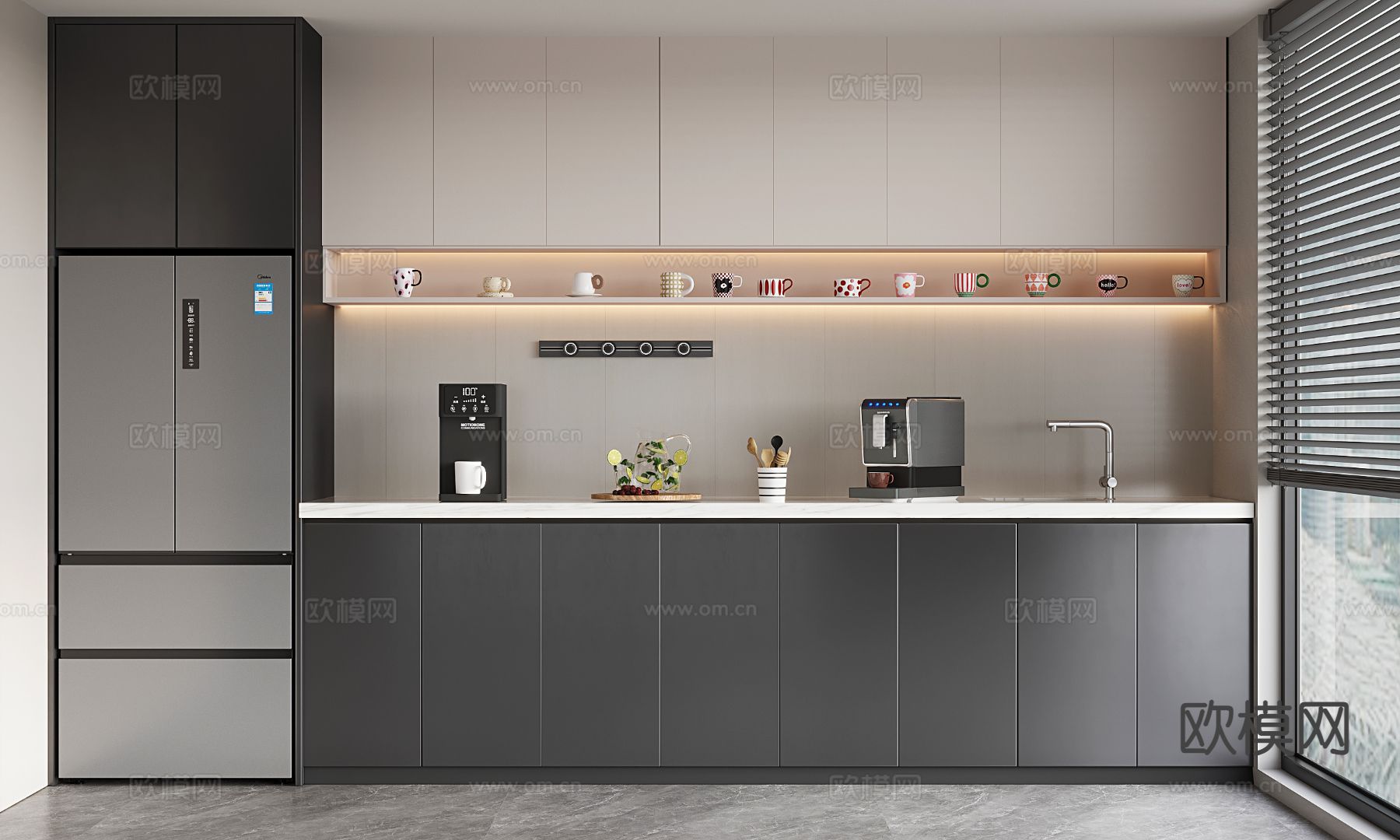 现代酒柜 餐边柜3d模型下载