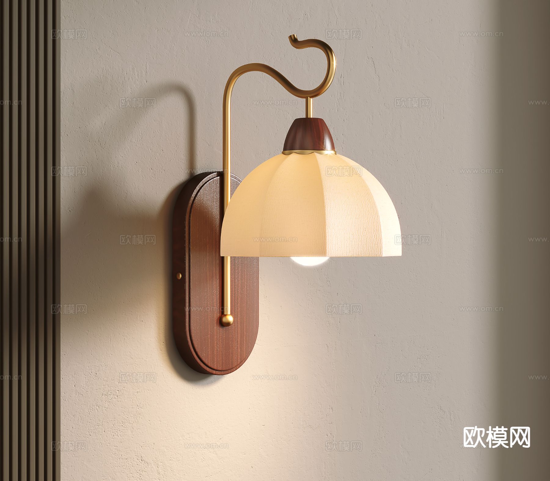 侘寂壁灯 墙灯su模型下载（渲染图2）