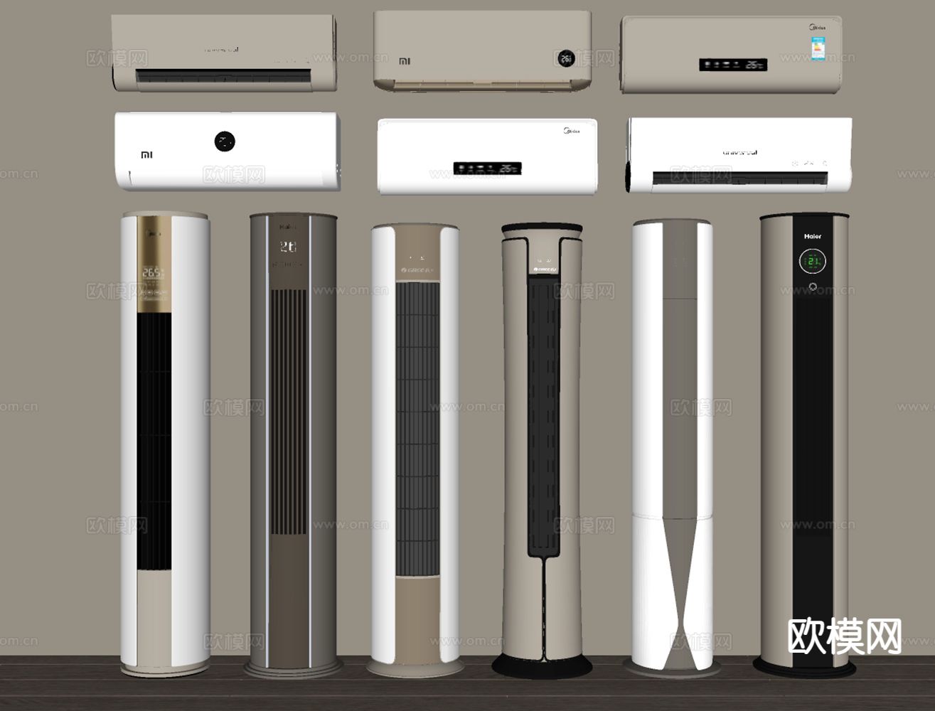 壁挂空调 立式空调su模型下载（渲染图1）