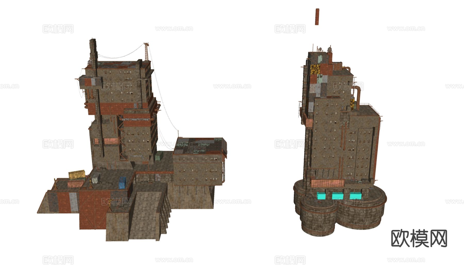建筑废墟 工地废墟su模型下载（渲染图1）