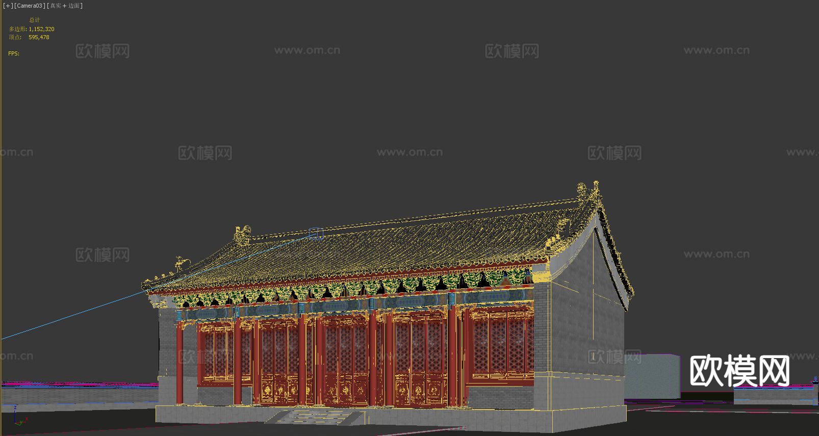 古建寺庙外观3d模型