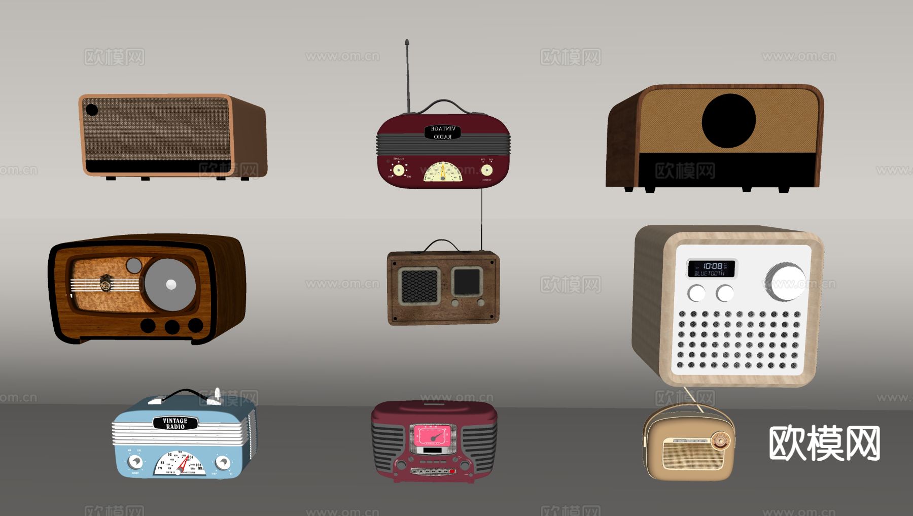 现代音响 收音机su模型下载（渲染图1）