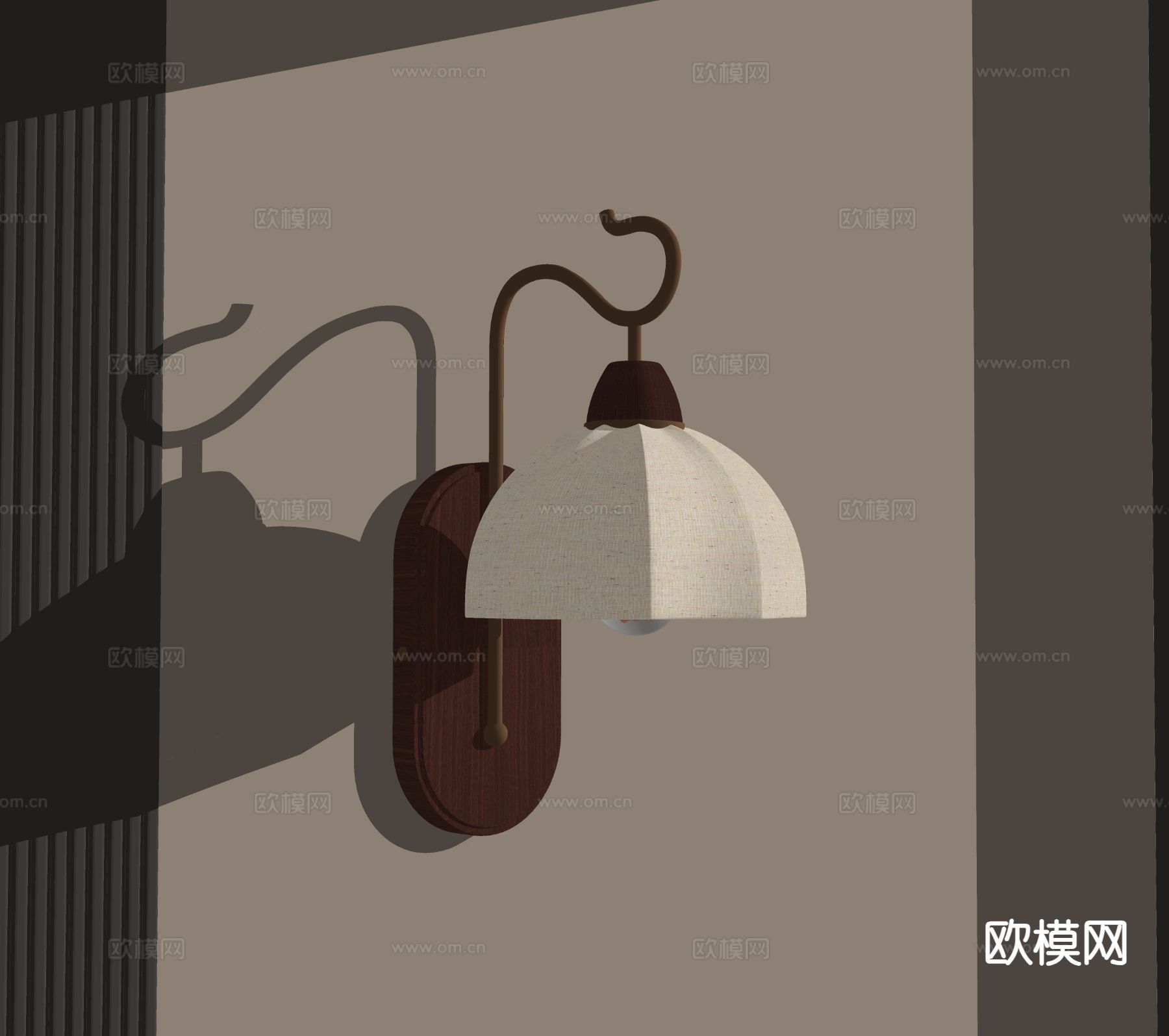 侘寂壁灯 墙灯su模型下载（渲染图1）