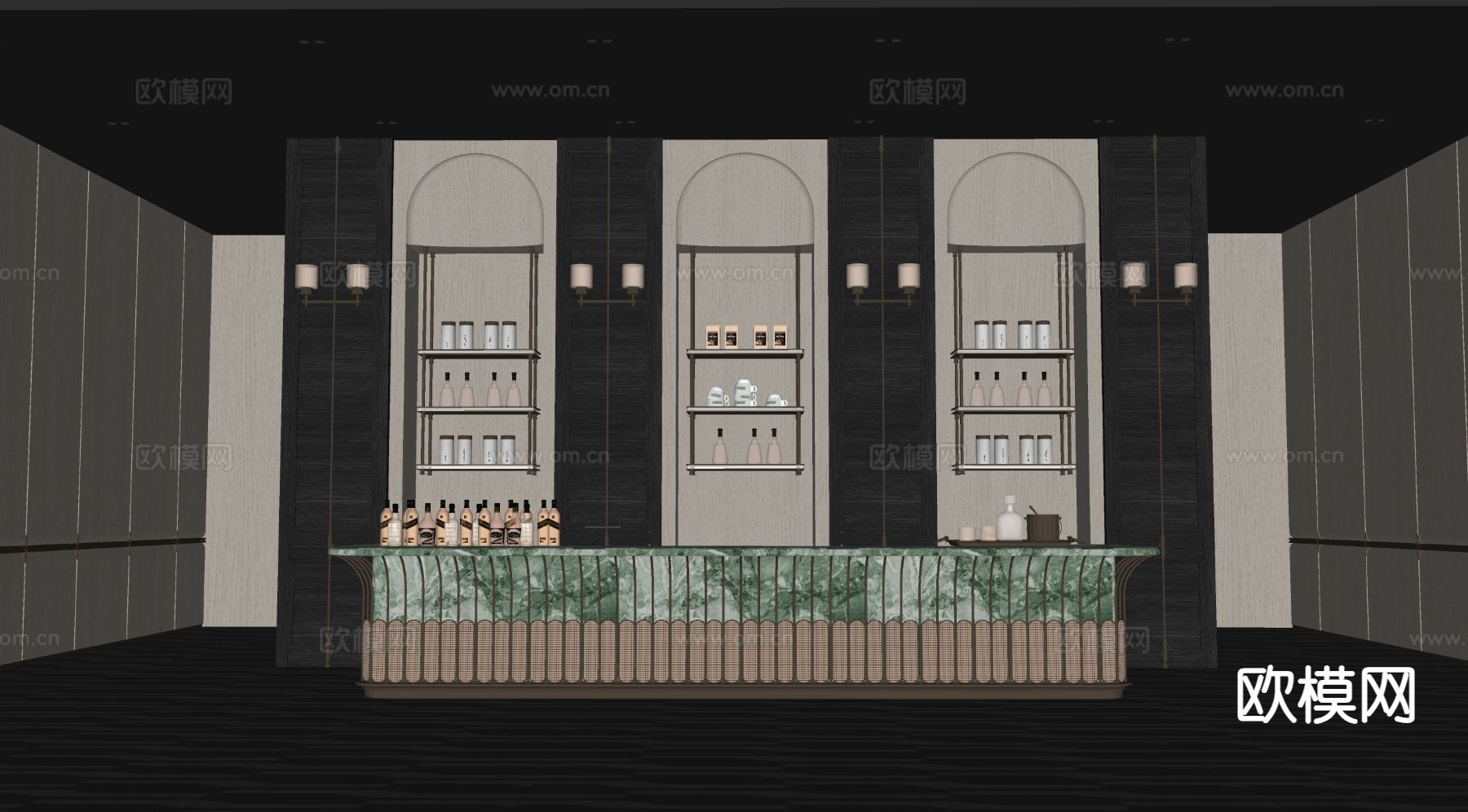 现代售楼处水吧 咖啡区su模型下载（渲染图1）