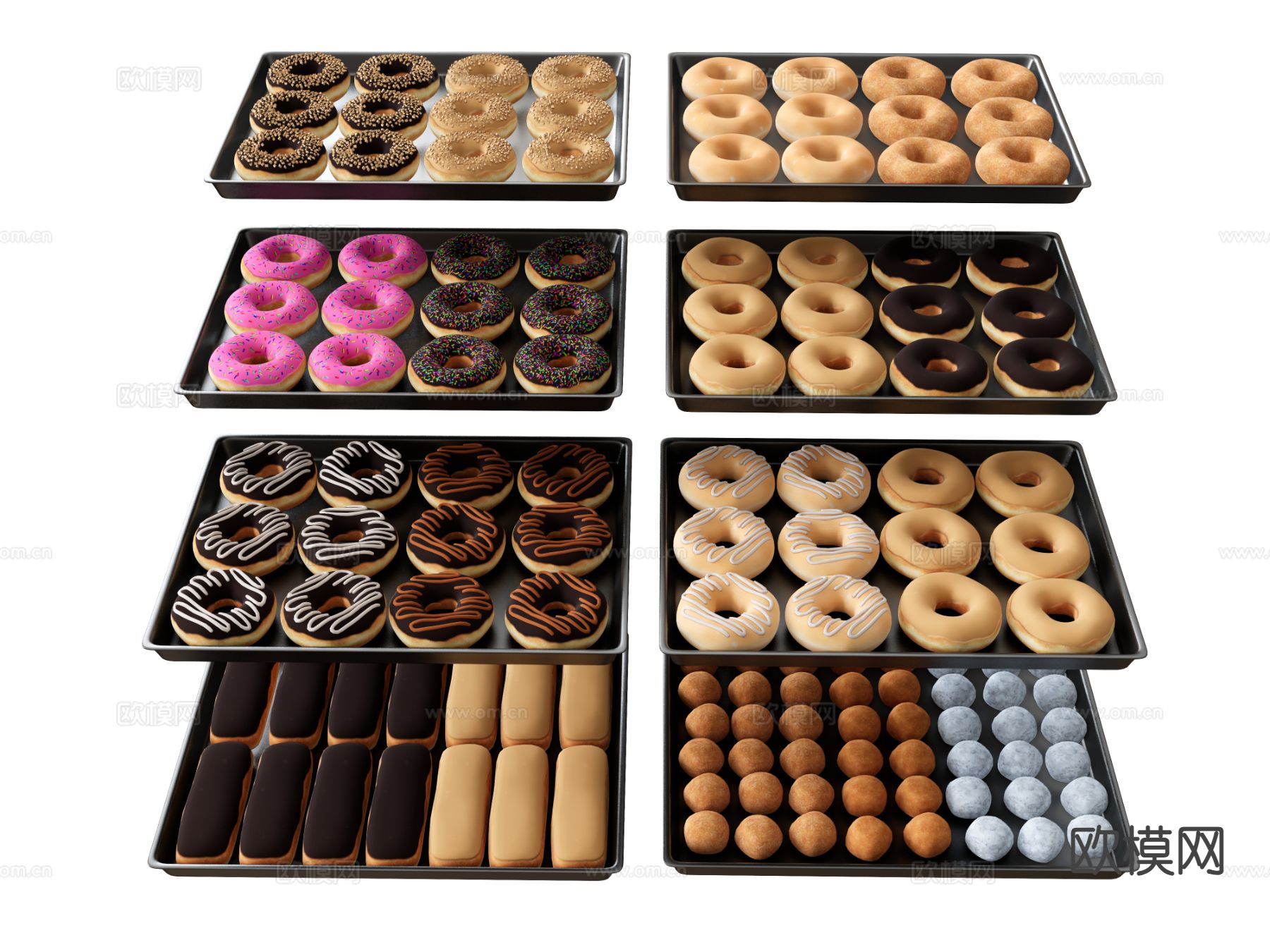 食物 甜甜圈 蛋糕 面包su模型下载（渲染图2）