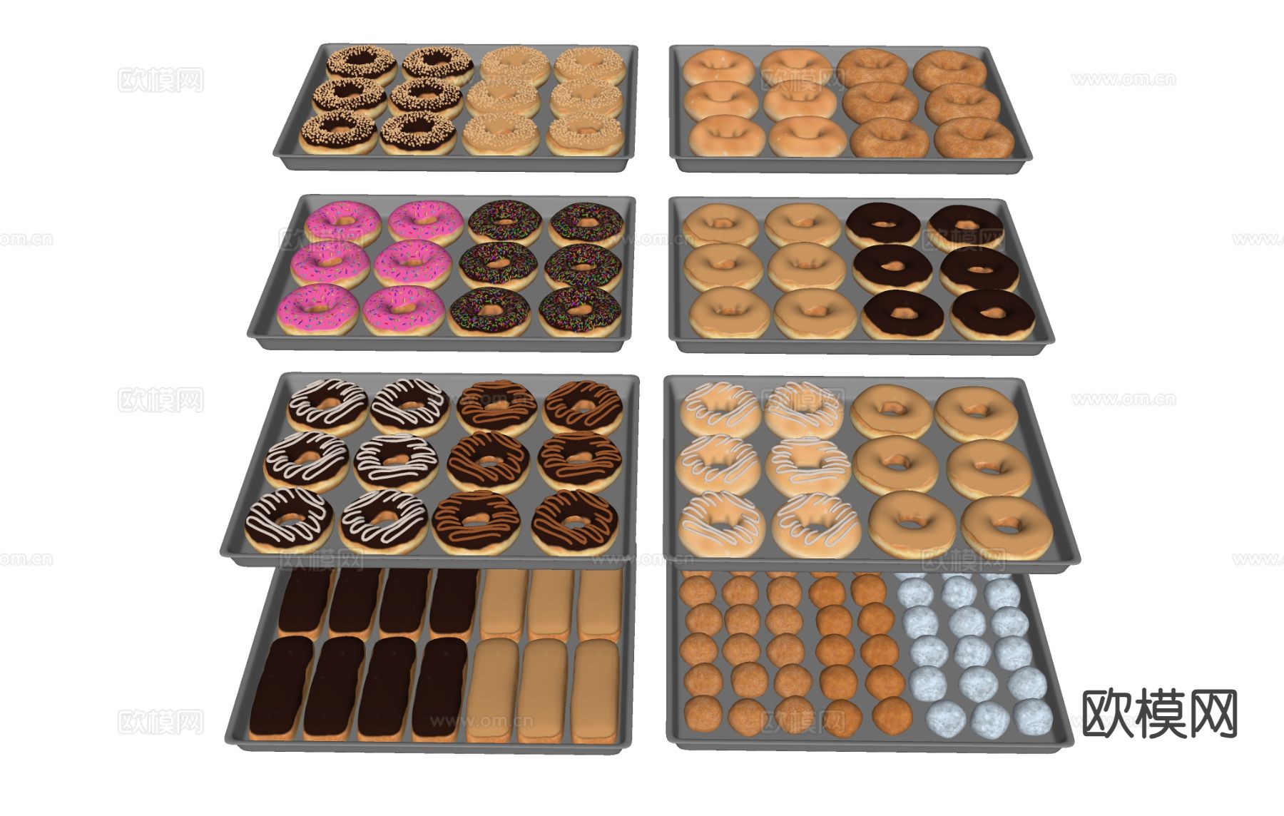 食物 甜甜圈 蛋糕 面包su模型下载（渲染图1）