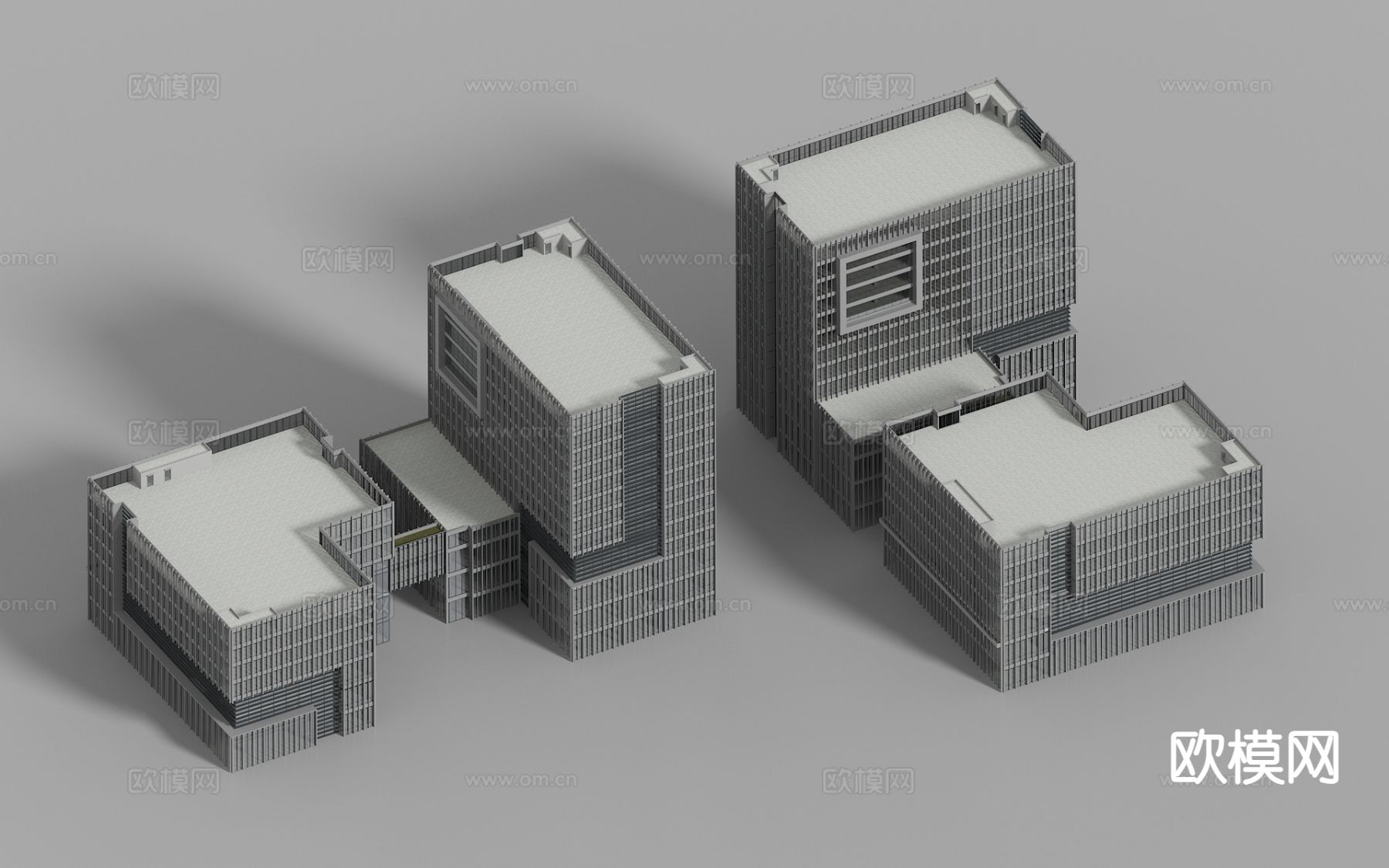 现代办公楼 综合楼 单体建筑 裙楼3d模型