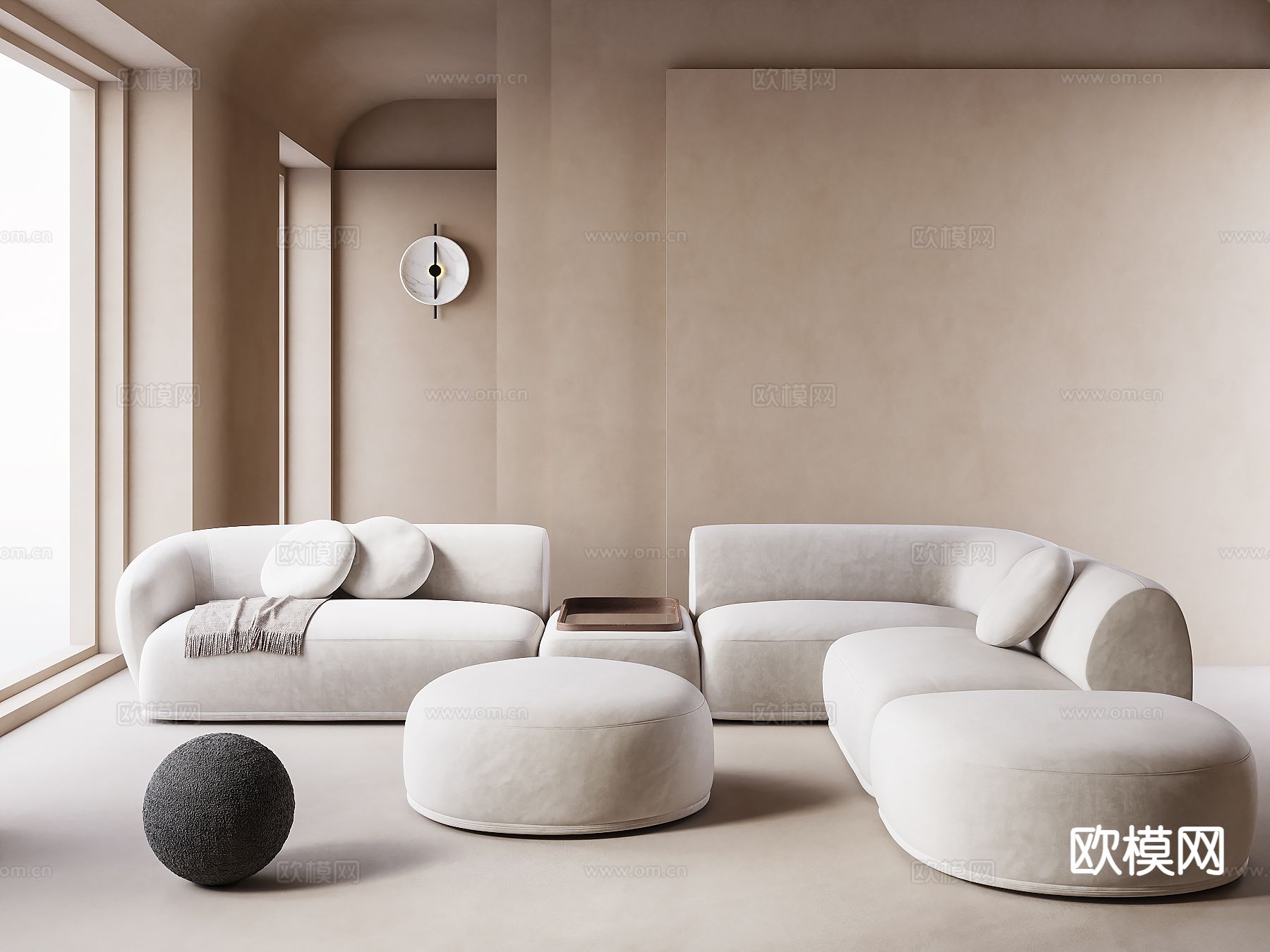 多人沙发 转角沙发su模型下载（渲染图2）