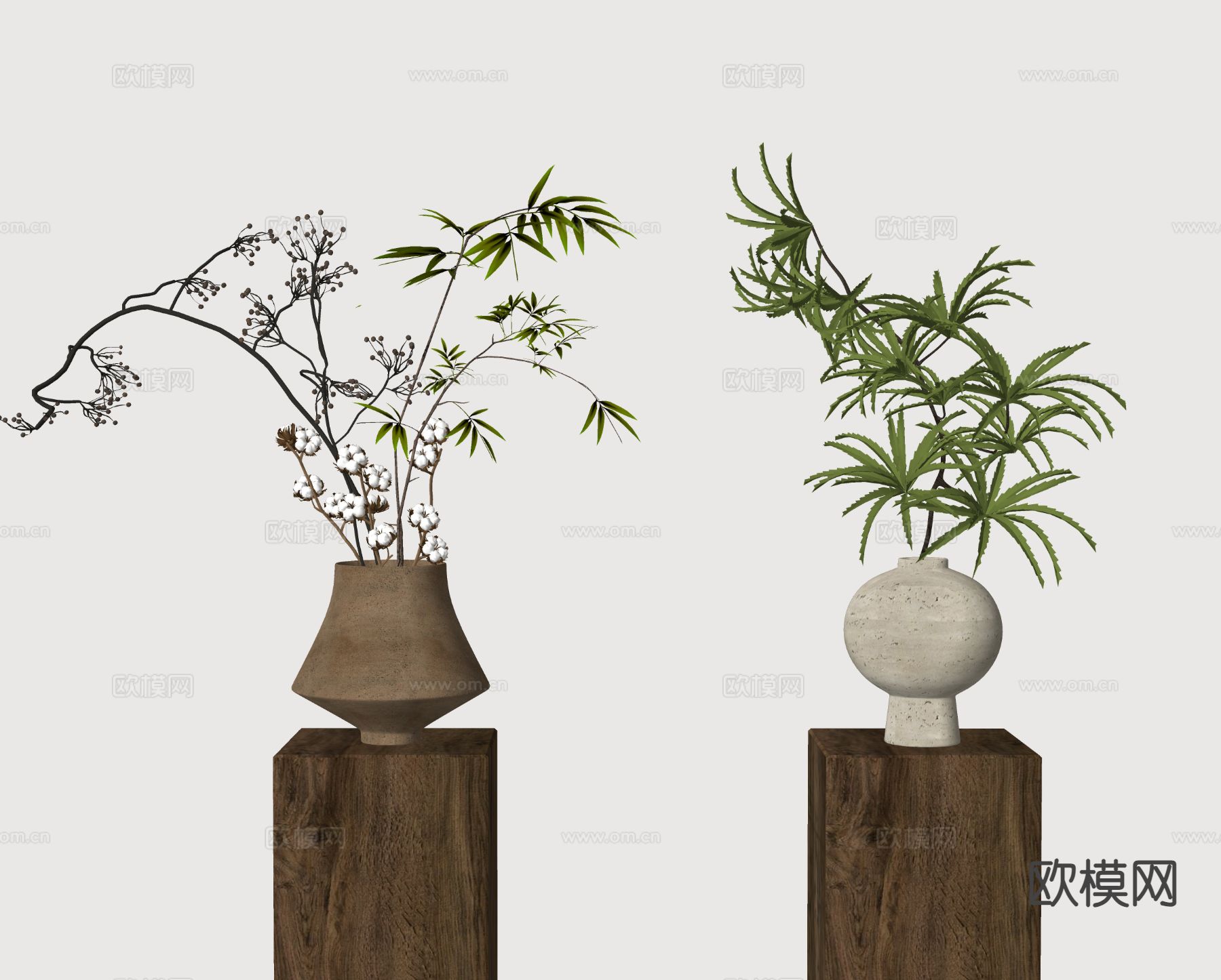 现代花瓶 花艺 插花su模型