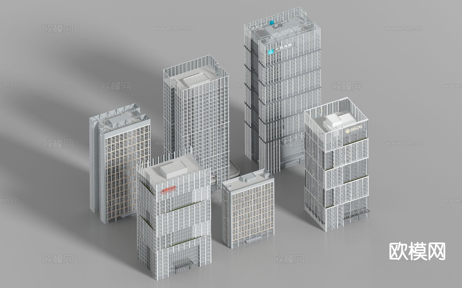 现代办公楼 综合楼 单体建筑 裙楼3d模型