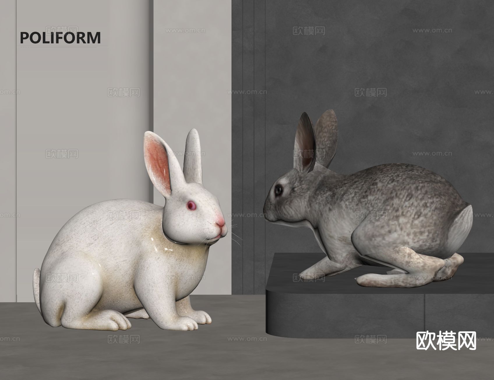 动物 兔子su模型下载（渲染图1）