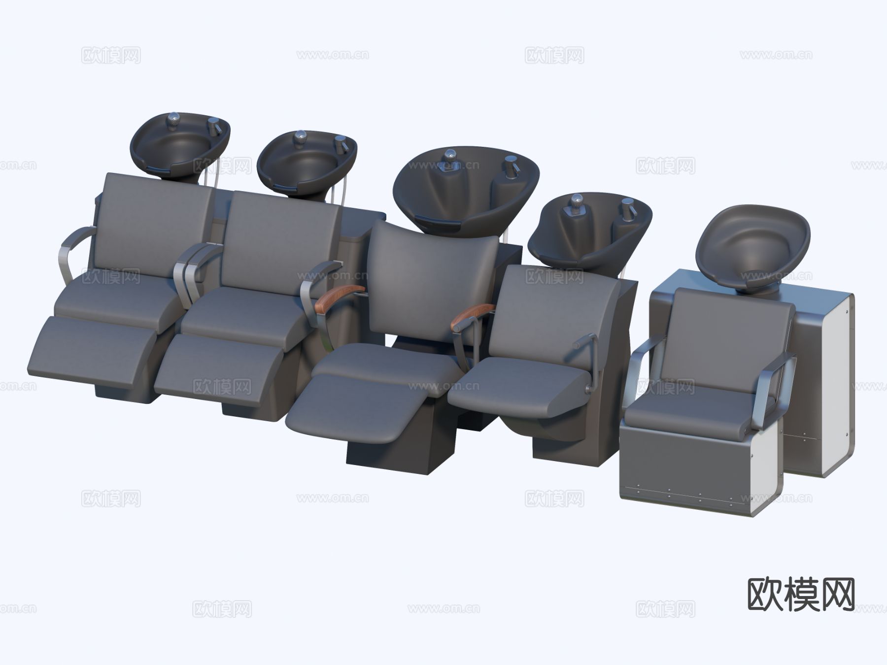 现代洗头椅 按摩椅 理发椅su模型下载（渲染图2）