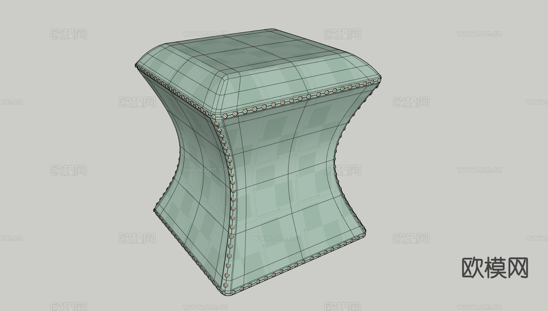 美式凳子 沙发凳 换鞋凳  矮凳su模型下载（渲染图1）