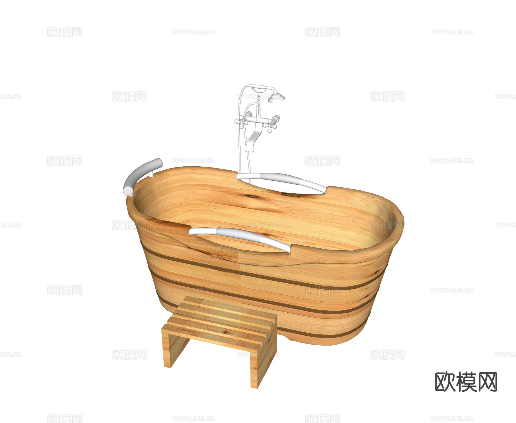独立浴缸 浴盆su模型下载（渲染图1）