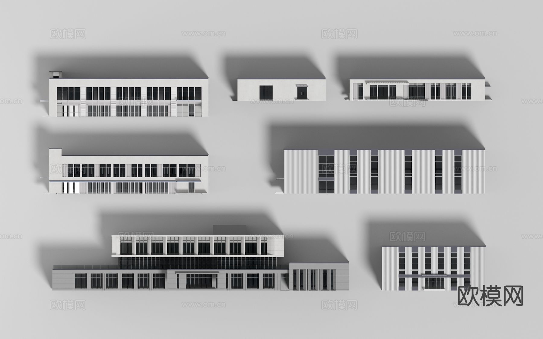 现代办公楼 综合楼 单体建筑 裙楼3d模型