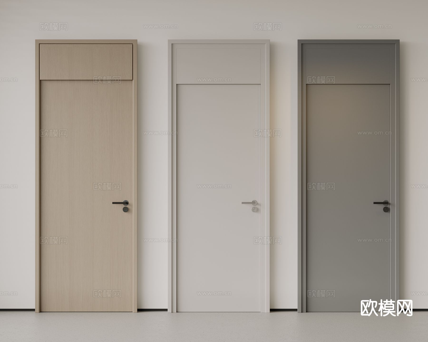 现代单开门 卧室门 极简门 房间门3d模型下载